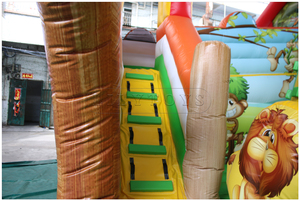 Nhà máy trực tiếp trang trại chủ đề Inflatable funcity nhảy lâu đài với slide và trở ngại - Product Image 5