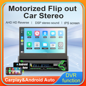 SEMAITU 7 POUCES Single <span class=keywords><strong>Din</strong></span> Flip Out Sans Fil Écran Tactile Voiture Stéréo <span class=keywords><strong>Motorisé</strong></span> Tableau de Bord Auto pour 5.0 Apple Carplay Android - Product Image 2