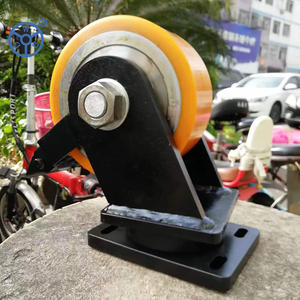 WBD Twin wheel 1/2/3 <span class=keywords><strong>ton</strong></span> industrial Super <span class=keywords><strong>heavy</strong></span> <span class=keywords><strong>duty</strong></span> pu Núcleo de Aço Forjado carga 5 toneladas roda do rodízio com freio - Product Image 6