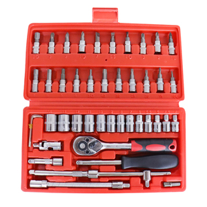 Rynex 46 pcs 1/4 sửa chữa xe hộp công cụ cờ lê Chrome Vanadi dụng cụ cầm tay và Ratchet cờ lê ổ cắm Bộ - Product Image 4