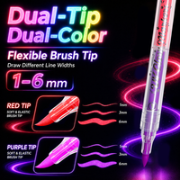 Stylos marqueurs fluorescents UV pour tissu, 12 couleurs, double pointe oblique, pour vêtements de fête, graffiti et art