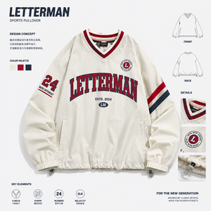 เสื้อสเวตเชิ้ตปักลายสไตล์สปอร์ตแนวสตรีทลำลอง ยูนิเซ็กส์ ฮิปฮอป ทรงหลวม คอกลม แขนยาว ระบายอากาศได้ดี แห้งเร็ว - Product Image 1