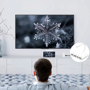 อะแดปเตอร์ส่งสัญญาณภาพไปยัง HDTV, ฮับ USB/OTG แบบคู่สำหรับ iphad/ipad เป็น1080P TV ไมค์แปลงสัญญาณเสียงสดพร้อมชาร์จ - Product Image 4