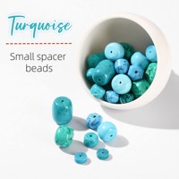 Perles d'espacement en turquoise naturelle en gros, perles de pierres précieuses en vrac, accessoires de fabrication de bijoux pour bracelets et colliers DIY