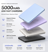 Großhandel OEM 5000mAh Li-Polymer Ultra Slim Magnetisches Kabelloses 20W PD Schnellladegerät mit LED-Anzeige, Metall, Typ-C, Universell, Tragbar