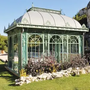 Jardin extérieur grand belvédère en fer forgé en métal Antique
