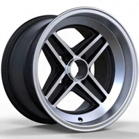 Jantes X-RIMS 4x98 13 pouces pour voitures particulières, en alliage d'aluminium noir usiné, pour jantes de 13 pouces à 4 trous