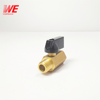 Mini vanne à bille en laiton filetée 1/8\", 1/4\", 3/8\", 1/2\" BSP mâle vers femelle, vanne d'arrêt d'huile pour compresseur d'air