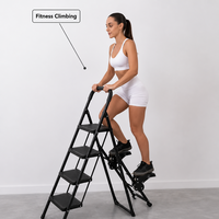 Échelle pliante en acier 2 en 1, marchepied domestique, échelle à 4 marches, 150 kg, pour utilisation en appartement