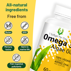 Cápsulas blandas de Aceite de algas Omega 3 de Etiqueta Privada, suplementos de vitamina DHA de 400mg, mejora la función cognitiva, salud cardíaca, cápsulas blandas Omega 3 - Product Image 6