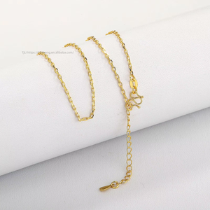 Gold-plated <b>Copper</b> Necklace Jewelry Unisex Long-lasting Color High-end Feel Collarbone Link <b>Chain</b> Sporty - Product Image 4