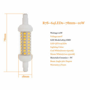 Dimmable <span class=keywords><strong>R7S</strong></span> Projecteur LED Lampes SMD 2835 78mm 118mm <span class=keywords><strong>135mm</strong></span> 10w 15w 20w LED Ampoule 220V Économie D'énergie Remplacer La Lumière Halogène - Product Image 3