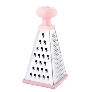 Kitchen Manual Fruit Vegetable Slicer Stainless Steel 4 Sides Tower Shape Cheese Box Grater