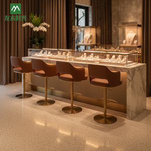 Modern Stainless Steel <strong>Adjustable</strong> <strong>Height</strong> <strong>Bar</strong> <strong>Stools</strong>-Durable &amp; Steady for Jewelry Stores Optical Shops Cash Registers - Product Image 2