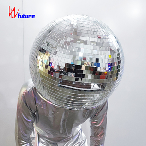 <span class=keywords><strong>Combinaison</strong></span> à paillettes métalliques réfléchissantes effet miroir argenté pour scène, boîte de nuit, fête, carnaval, spectacle de rue - Product Image 1