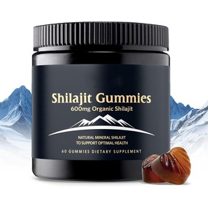 Gummies de Shilajit 600 mg, Complément Alimentaire Minéral Naturel Biologique, Sans OGM, Sans Gluten, Saveur Fruitée, Boost d'Énergie, 60 Comprimés - Product Image 2