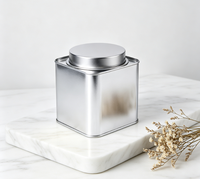 Boîte à thé carrée en fer blanc avec logo personnalisé, boîte de rangement durable en fer blanc pour grains de café, conteneur scellé de qualité alimentaire, taille personnalisée pour cadeau