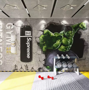 3D <span class=keywords><strong>Hulk</strong></span> dibujos animados superhéroe tema gimnasio mural papel tapiz <span class=keywords><strong>para</strong></span> paredes - Product Image 3