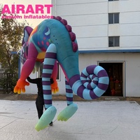 Costume d'animal gonflable coloré, marionnette de lézard gonflable pour événement