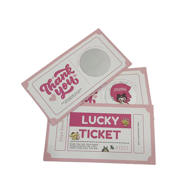 Chinese Online Markets Wholesale Custom UV Scratch Off Win Lottery Card Printing