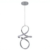 Lustre LED moderne en spirale chromé, à suspension longue, avec commande sans fil, CRI élevé 90, 3000K-6000K, 20W, pour la maison et l'hôtel