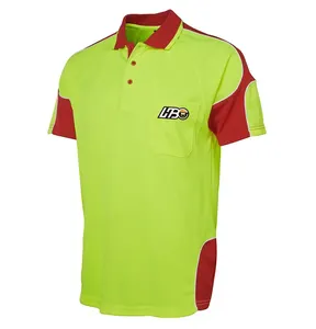 HBC Wholesale custom Logo Safety Workwear Yellow Orange Fabric Color MOQ Polo Shirt Men Cotton Quick Polo T Shirt