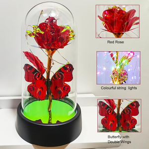 Roses éternelles à la cire avec lumière LED, décoration florale pour la Saint-Valentin, fleurs immortelles pour cadeaux de la Saint-Valentin - Product Image 2