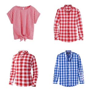 Super Qualité <span class=keywords><strong>Vichy</strong></span> <span class=keywords><strong>Tissu</strong></span> 100% Coton Gaufré <span class=keywords><strong>Rouge</strong></span> <span class=keywords><strong>Blanc</strong></span> Chemise <span class=keywords><strong>Tissu</strong></span> pour Vêtements Femmes - Product Image 4