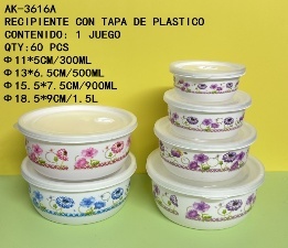 กล่องใส่อาหาร 4 ชิ้น 300 มล. 500 มล. 900 มล. 1.5 ลิตร แบบซ้อนได้ พร้อมฝาปิด ลายดอกไม้ ชุดเก็บของในครัว - Product Image 3