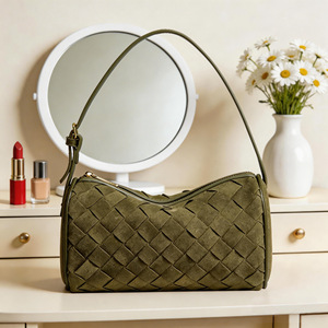 Bolsos de Mujer de Lujo Ligero, Marca de Moda, Sensación de Alta Gama, Cierre de Cremallera, Impermeables, Portátiles, de Hombro Único, de Cuero Genuino - Product Image 2