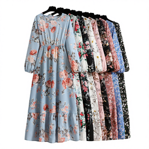 Robes d'été décontractées pour femmes adultes, imprimées, en mélange coton/polyester - Haute qualité, vente en gros, marque Guangdong, modèle QZ-076 9999 - Product Image 2