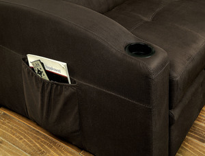 High Quality <b>Convertible</b> <b>Sofa</b> <b>Bed</b> Set with Cup Holder Design Modern Fabric Apartment Living Room Furniture - Product Image 5