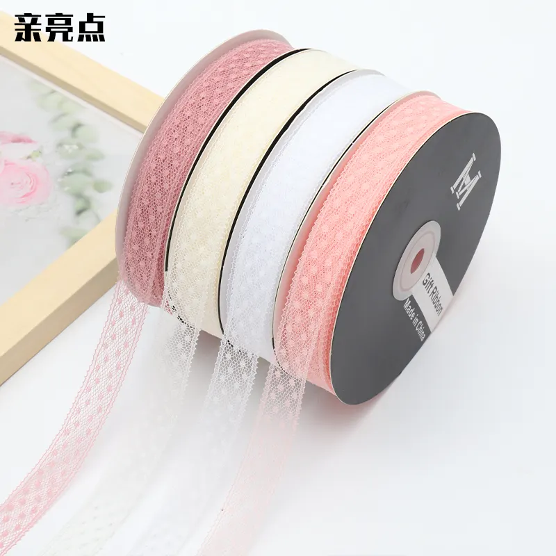 Korean polka-dot lace ribbon flower wrapping gift bow wrap flower material florist bouquets ribbon roses