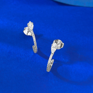 <span class=keywords><strong>Orecchini</strong></span> 925 alla moda in argento Sterling Haji <span class=keywords><strong>con</strong></span> forma di <span class=keywords><strong>serpente</strong></span> zircone cubico rodiato per festa di nozze o regalo - Product Image 3