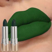 HUASURV Vente en gros 2 bâtons de rouge à lèvres mat à haute teneur en pigments marque privée rouge à lèvres vert hydratant naturel longue durée