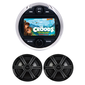 เครื่องเล่นวิดีโอ MP5 หน้าจอสัมผัส 3 นิ้ว สำหรับเรือยอชท์ ATV รุ่น H-301+ พร้อมลำโพงกันน้ำ 2 ตัว ขนาด 6.5 นิ้ว รุ่น H-065 เชื่อมต่อบลูทูธ - Product Image 1
