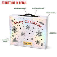 Boîte cadeau rigide portable personnalisée avec poignée de transport, sangle tressée et accessoires métalliques dorés pour l'emballage de gâteaux de lune et de thé, vente en gros OEM
