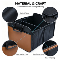 Boîte de rangement pour coffre de voiture, design pliable, séparateur amovible, facile à nettoyer, pour les voyages en voiture, le camping, l'organisation des affaires de voiture