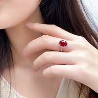 Ensemble de bijoux MUSHAN, design de luxe léger, pierre précieuse rouge sang de pigeon, collier, bague, boucles d'oreilles, ensemble de pierres précieuses rétro