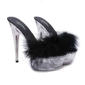 Ballerina esotica 15cm da <span class=keywords><strong>donna</strong></span> sandali gotici Sexy Fetish Nightclub spogliarellista <span class=keywords><strong>con</strong></span> tacchi sottili plateau Fluff abiti - Product Image 6