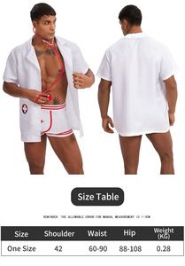 Usine directe hommes Sexy discothèque Cosplay ensemble de sous-vêtements docteur mâle infirmière jeu de rôle uniforme Lingerie pour la nuit d'halloween - Product Image 6