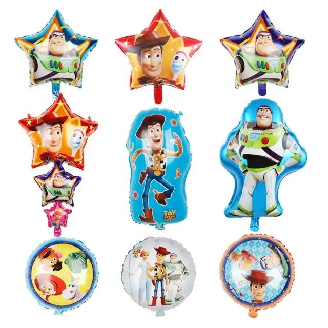 TS new design kid's toy story cartoon foil balloon buzz light year captain cowboy foil balloon for happy birthday