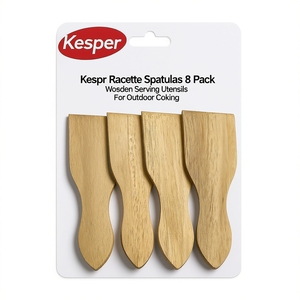 Spatules à raclette Kesper, lot de 8, ustensiles de service en bois pour la cuisine en plein air - Product Image 2