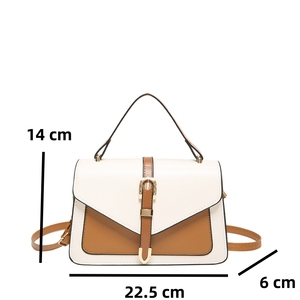 2025 nuevos bolsos cruzados con solapa con candado Color caramelo PU bolsos pequeños de cuero bolsos de mujer de Color de costura - Product Image 3