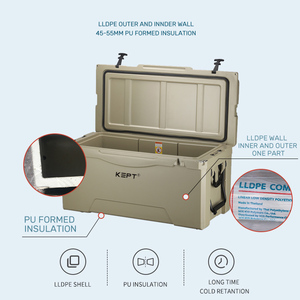 Glacière rotomoulée Boright 135QT avec roues, poignée pliable, robuste, maintien de la glace pendant 5 jours, grande capacité - Product Image 2