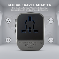 Adaptador de Viaje Universal con Enchufe Retráctil, Cargador USB Tipo C para Teléfono, Tableta, Portátil, Reino Unido, UE, EE. UU., Australia