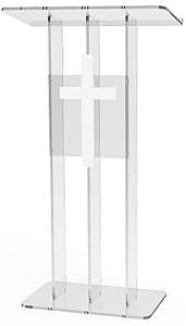 NewSelling VONVIK Facile Assemblage Pupitre Clair <span class=keywords><strong>Chaire</strong></span> D'église Avec Église Chrétienne Croix Trinité Style Transparent Acrylique Podium - Product Image 6