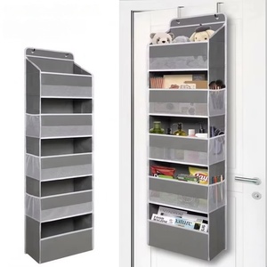 Organizador de almacenamiento de tela para puerta, montado en la pared, con bolsillos laterales, colgante sobre la puerta, para joyas, herramientas, almacenamiento de garaje y armario - Product Image 1