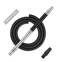 Ensemble de Tuyaux à Chicha, Poignée en Alliage d'Aluminium avec Tube en Silicone, Pièces de Rechange pour Narguilé, Tuyau à Chicha en Silicone