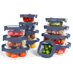 BPA Free High Borosilicate Glass <b>Storage</b> Container <b>Microwavable</b> Dishwasher Safe Eco-Friendly Back School Preservation Glass Lid - Product Image 6